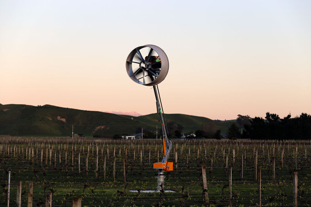 frost fan in vineyard
